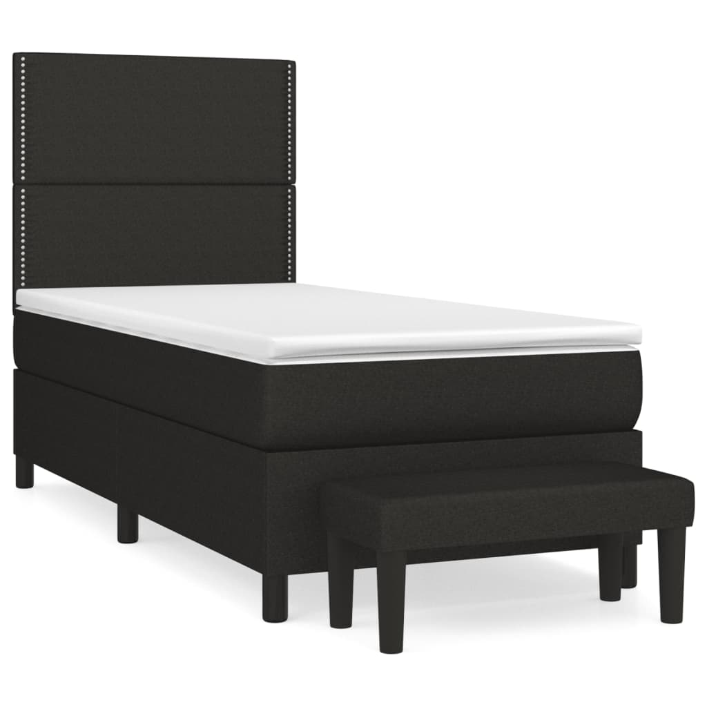 Sommier à lattes de lit avec matelas Noir 90x200 cm Tissu - XIOS