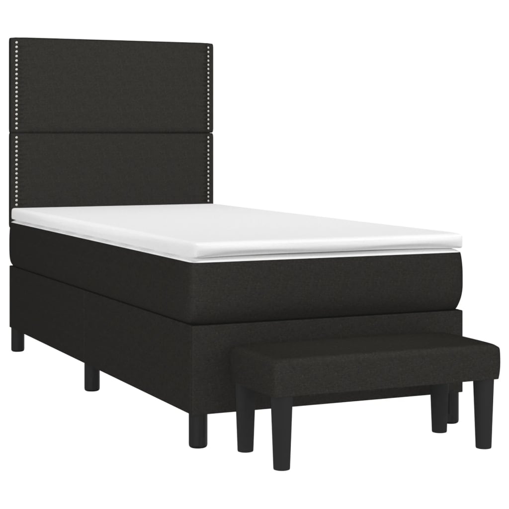 Sommier à lattes de lit avec matelas Noir 100x200 cm Tissu - XIOS