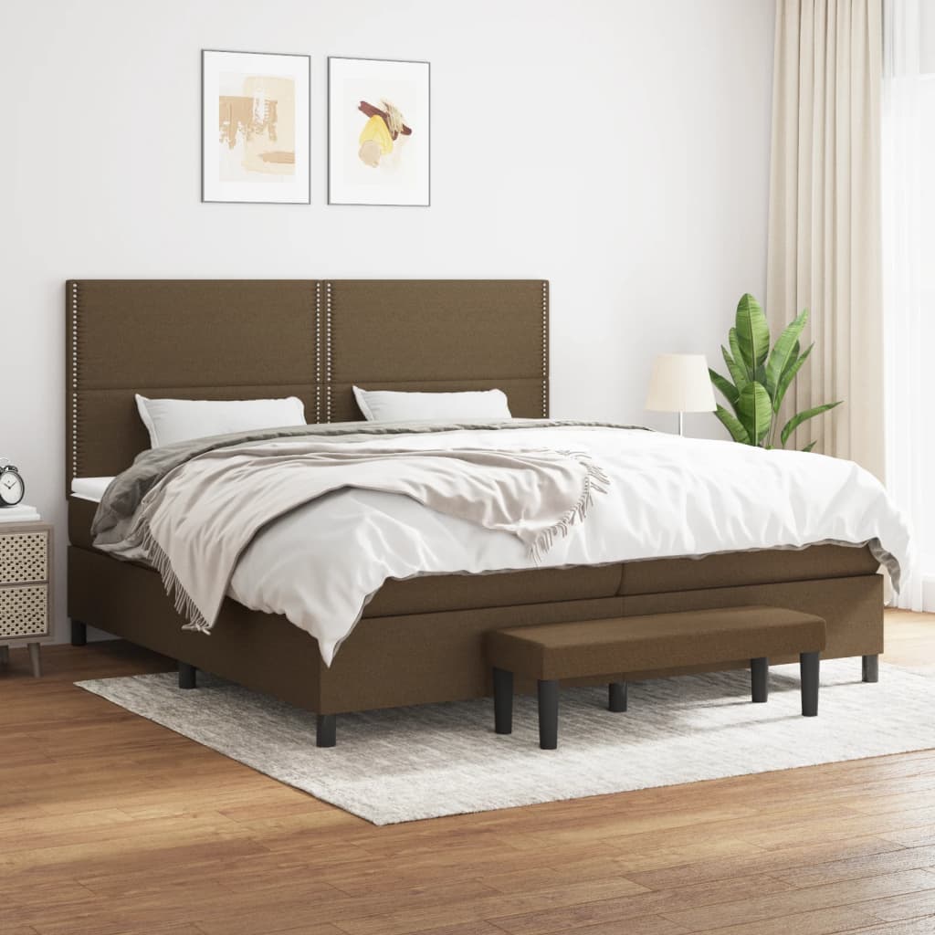 Sommier à lattes de lit avec matelas Marron foncé 200x200 cm - XIOS