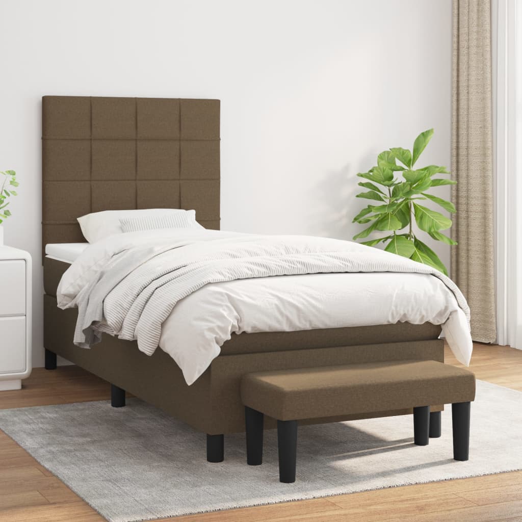 Sommier à lattes de lit avec matelas Marron foncé 100x200 cm - XIOS