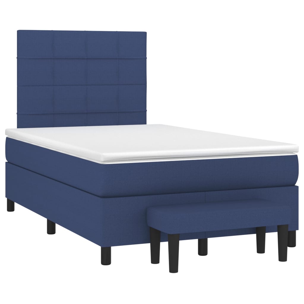 Sommier à lattes de lit avec matelas Bleu 120x200 cm Tissu - XIOS