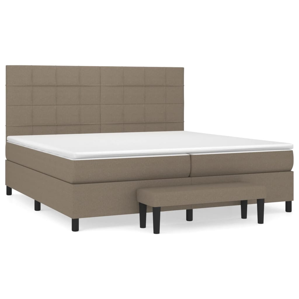Sommier à lattes de lit avec matelas Taupe 200x200 cm Tissu - XIOS
