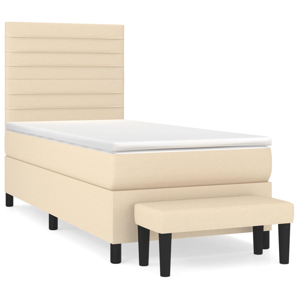 Sommier à lattes de lit avec matelas Crème 80x200 cm Tissu - XIOS