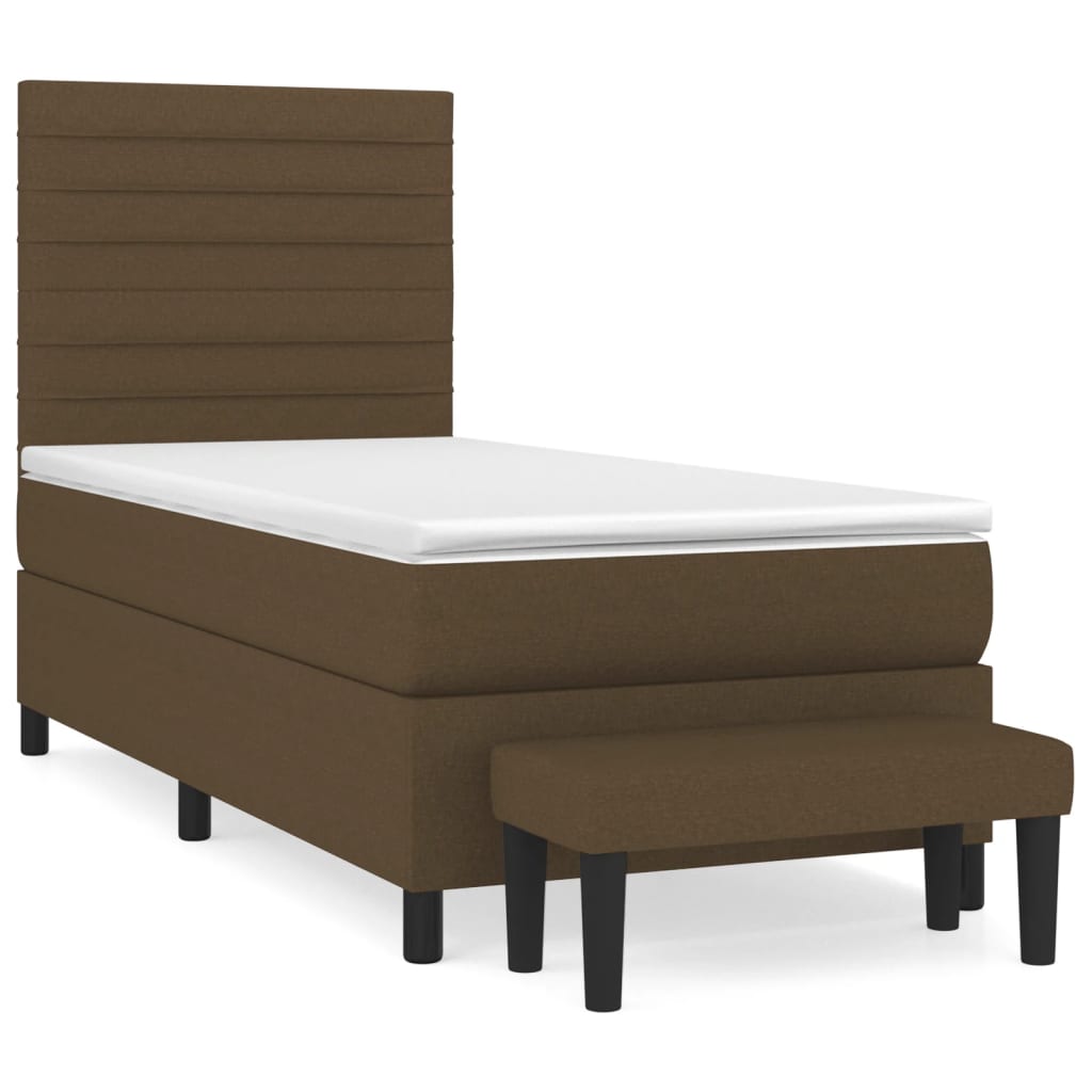 Sommier à lattes de lit avec matelas Marron foncé 90x190 cm