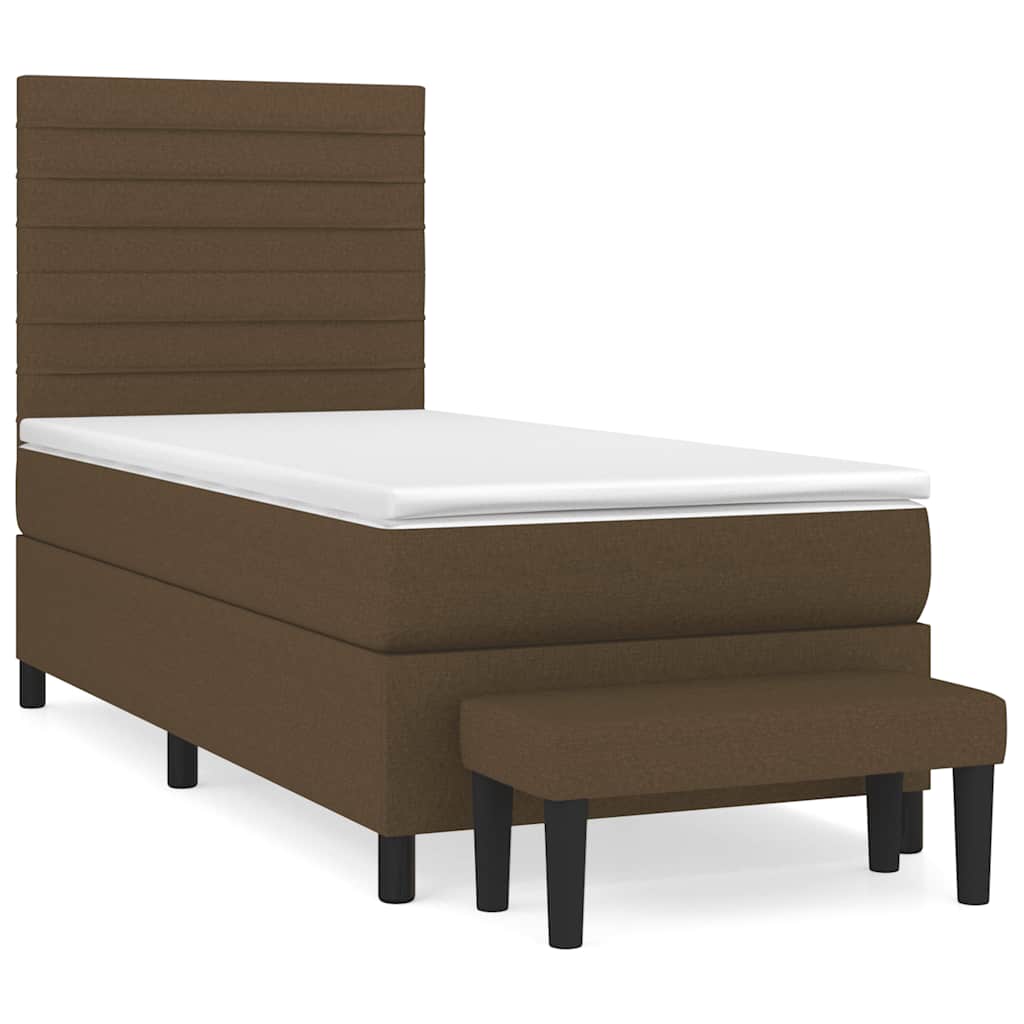 Sommier à lattes de lit avec matelas Marron foncé 90x200 cm