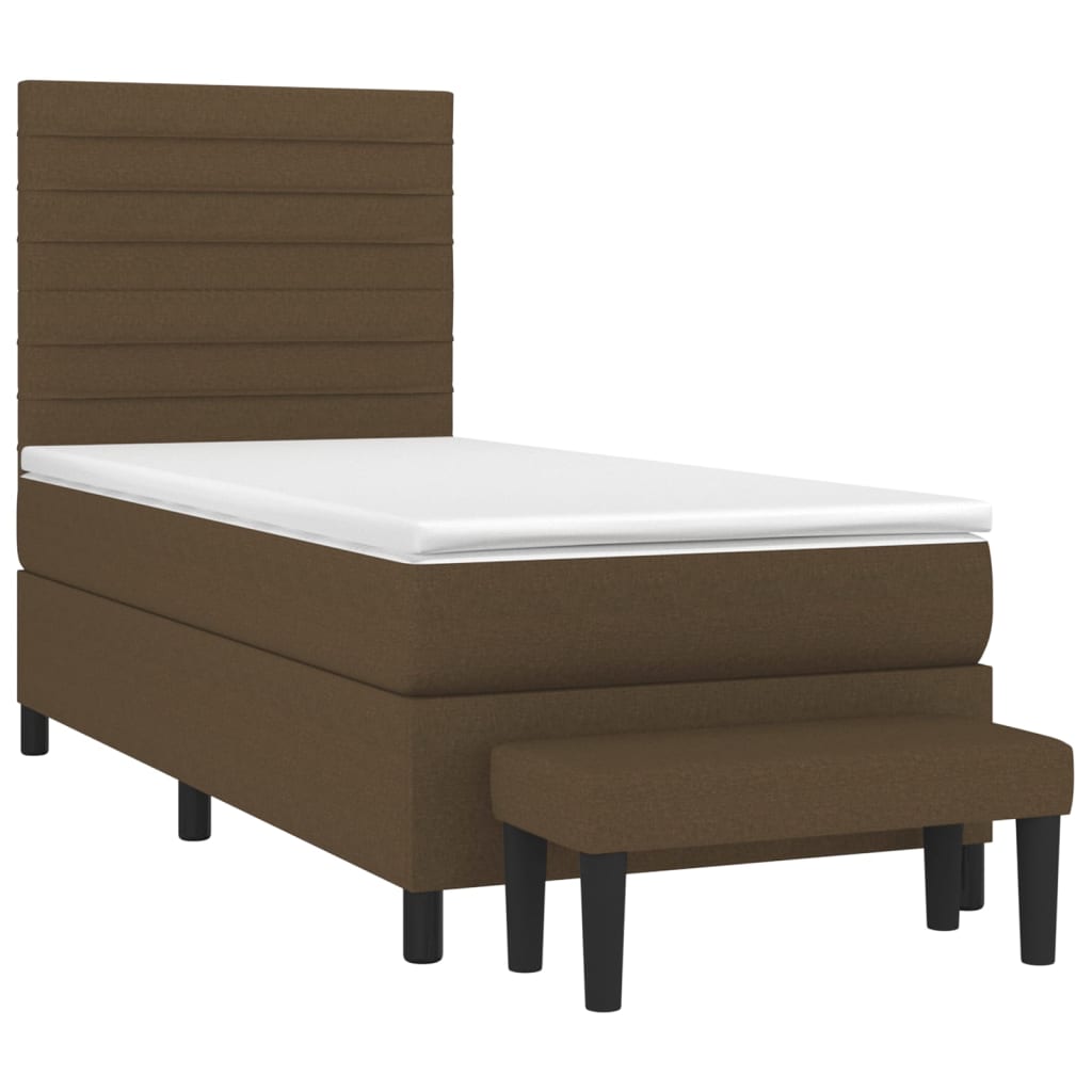 Sommier à lattes de lit avec matelas Marron foncé 100x200 cm - XIOS