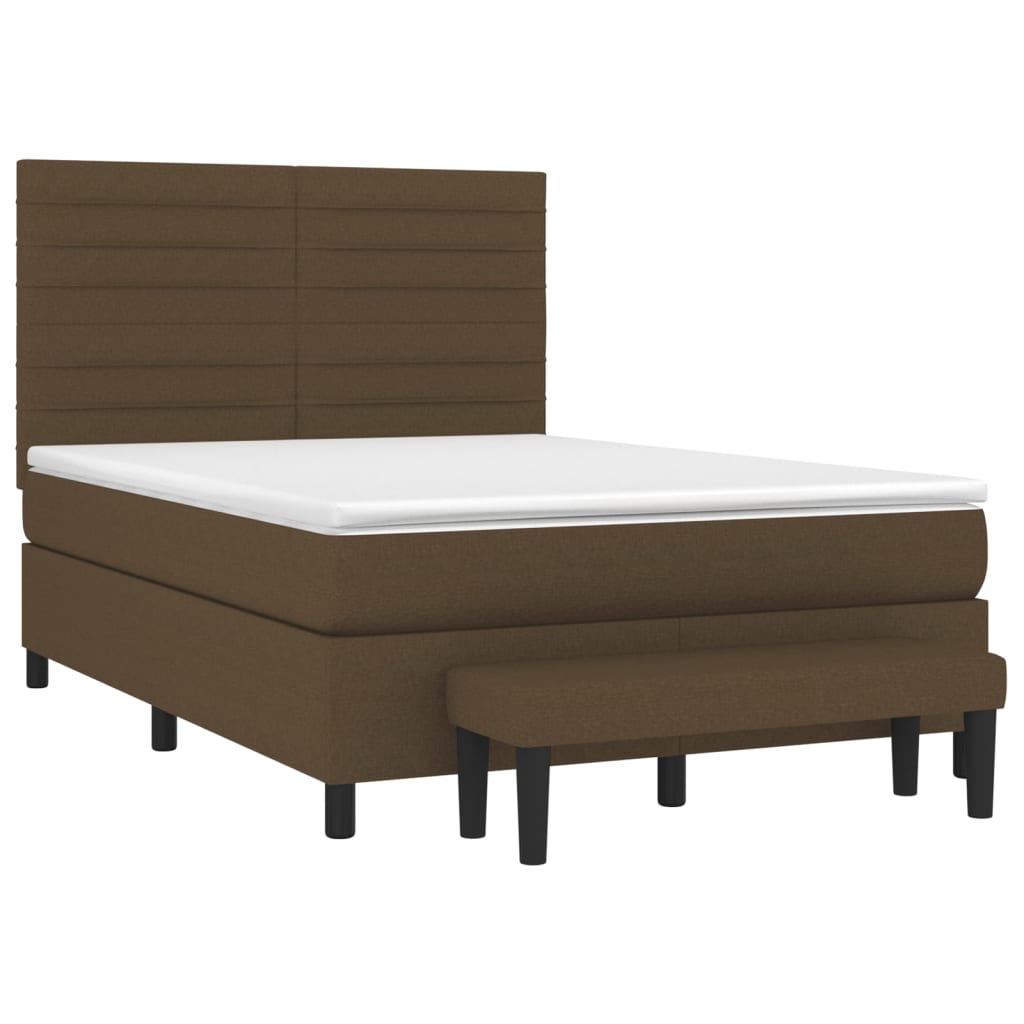 Sommier à lattes de lit avec matelas Marron foncé 140x190 cm - XIOS