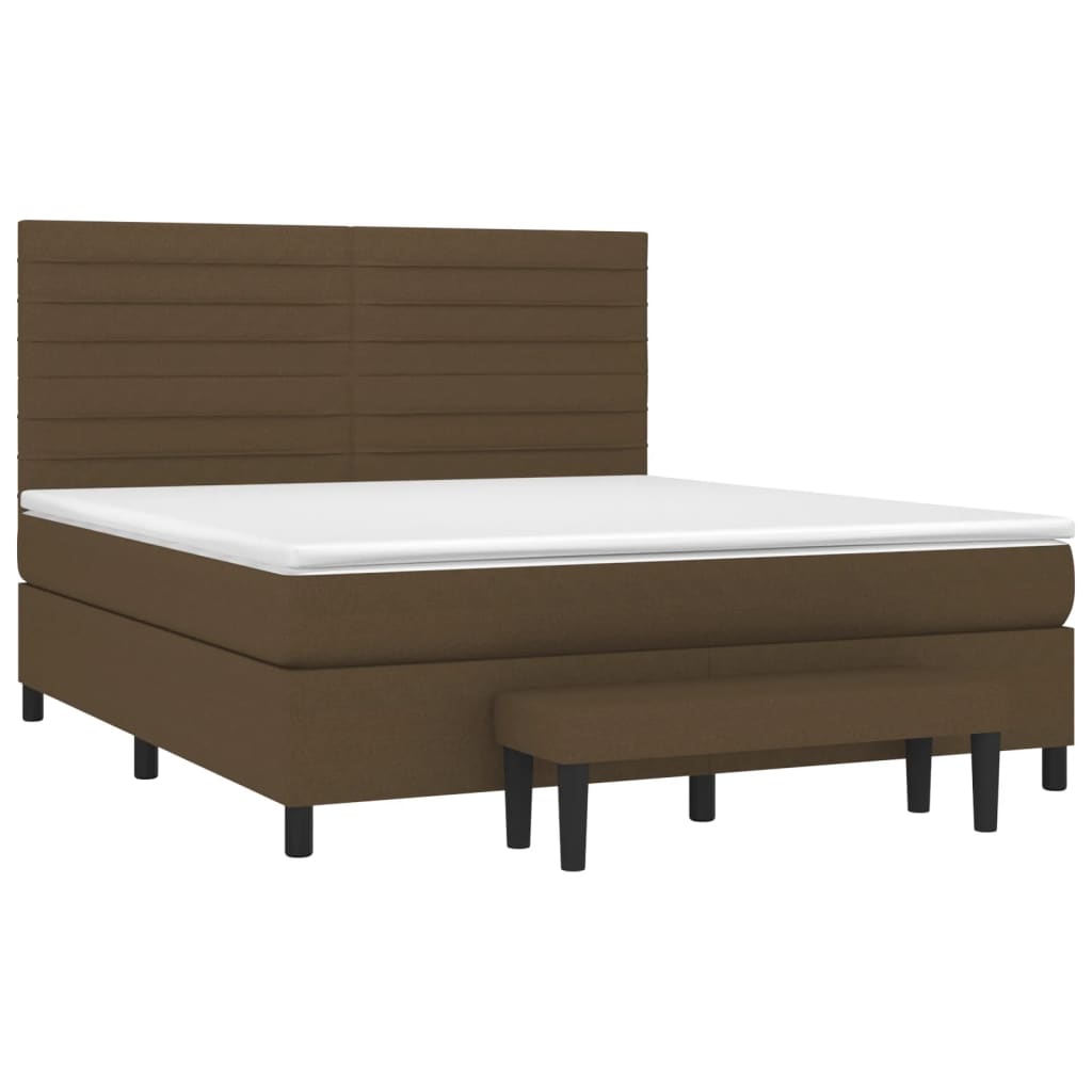 Sommier à lattes de lit avec matelas Marron foncé 160x200 cm