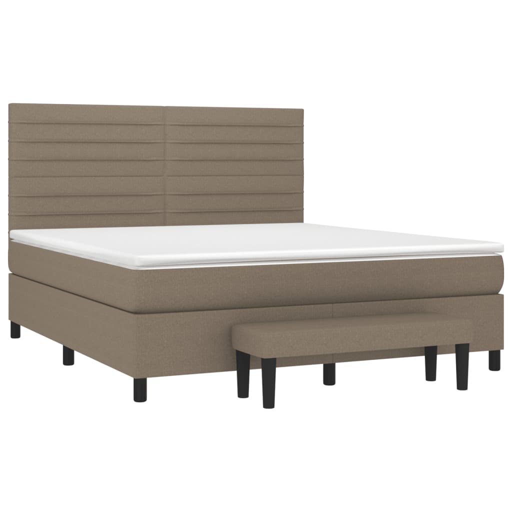 Sommier à lattes de lit avec matelas Taupe 160x200 cm Tissu - XIOS