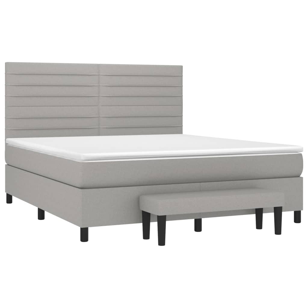Sommier à lattes de lit avec matelas Gris clair 180x200cm Tissu - XIOS