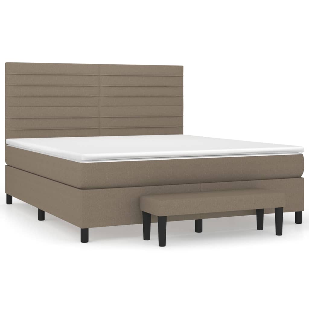 Sommier à lattes de lit avec matelas Taupe 180x200 cm Tissu - XIOS