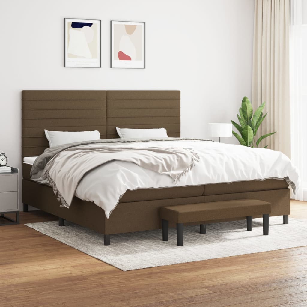 Sommier à lattes de lit avec matelas Marron foncé 200x200 cm - XIOS