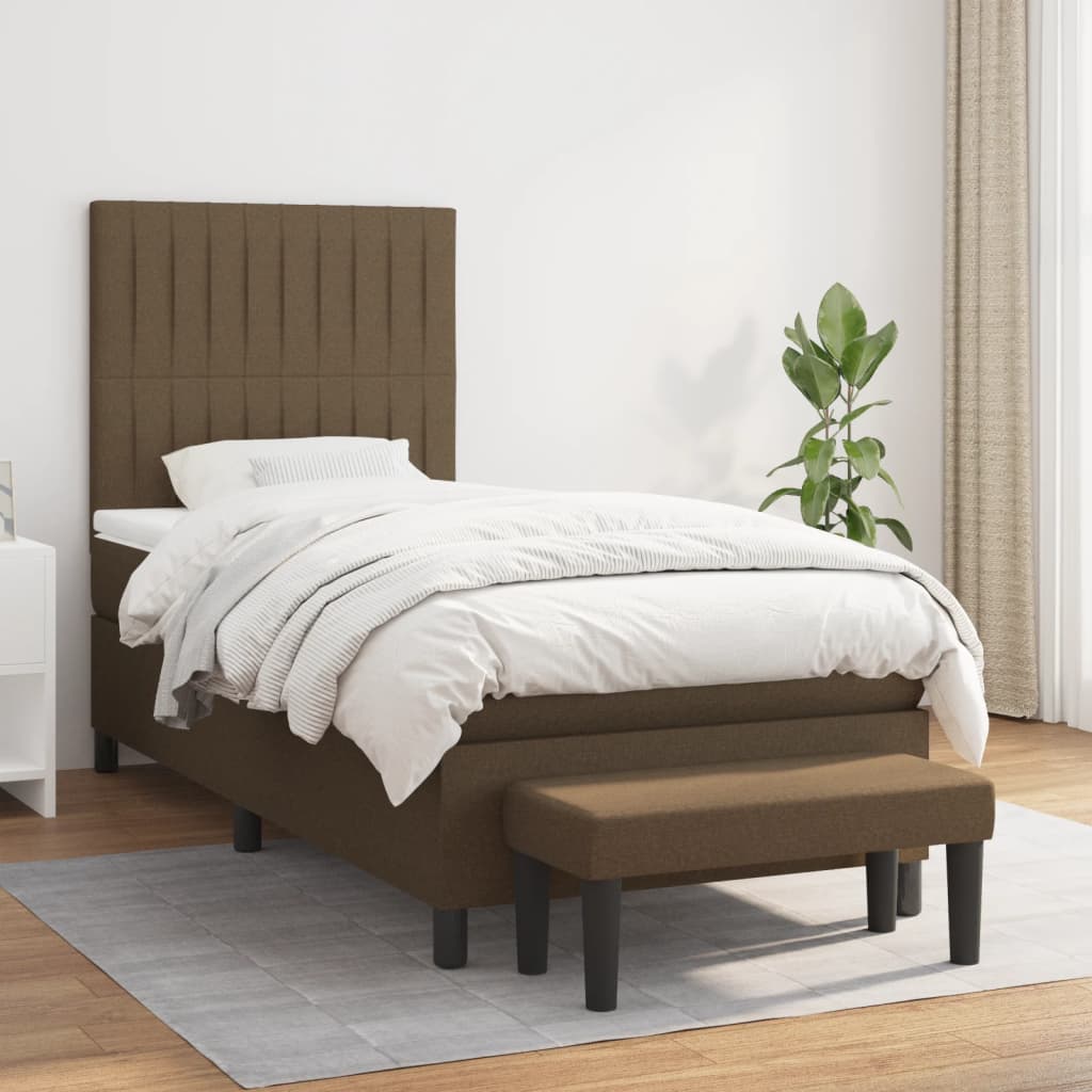 Sommier à lattes de lit avec matelas Marron foncé 100x200 cm - XIOS