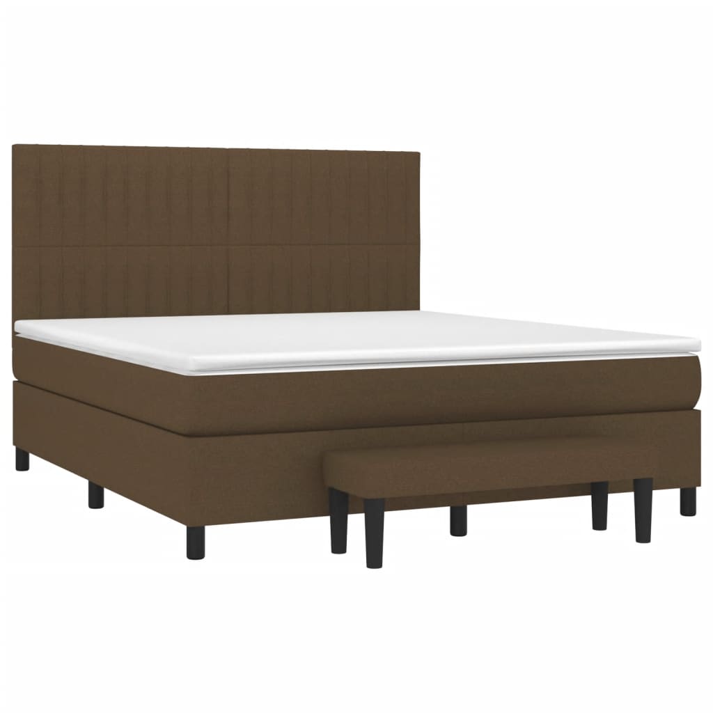 Sommier à lattes de lit avec matelas Marron foncé 160x200 cm