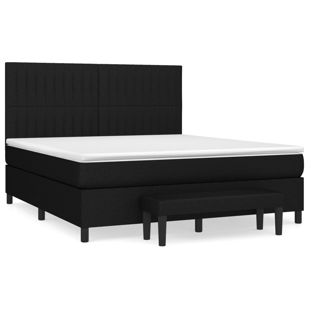 Sommier à lattes de lit avec matelas Noir 180x200 cm Tissu - XIOS