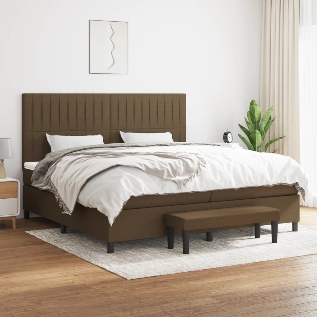 Sommier à lattes de lit avec matelas Marron foncé 200x200 cm - XIOS