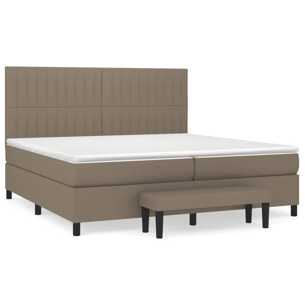 Sommier à lattes de lit avec matelas Taupe 200x200 cm Tissu - XIOS