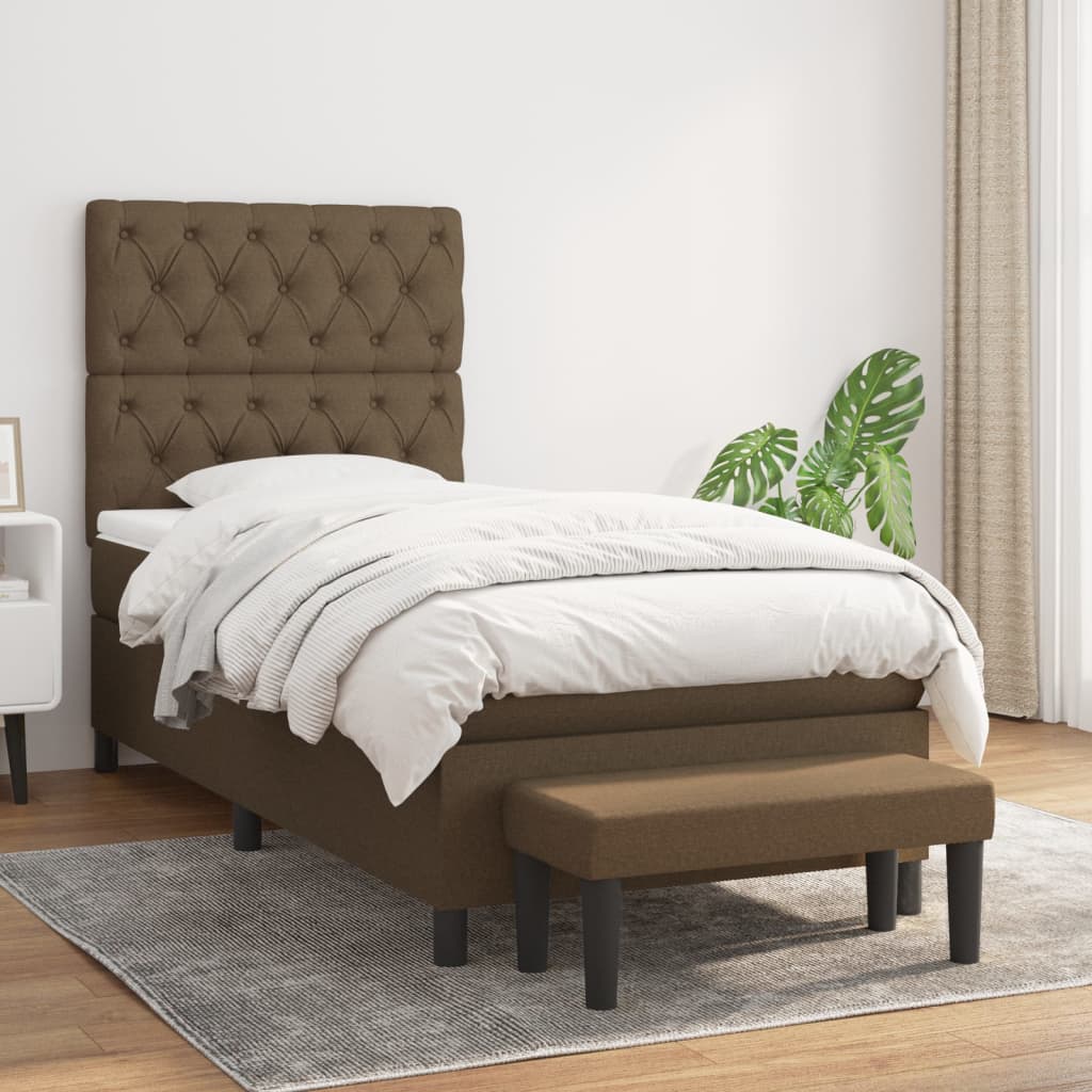 Sommier à lattes de lit avec matelas Marron foncé 80x200 cm - XIOS