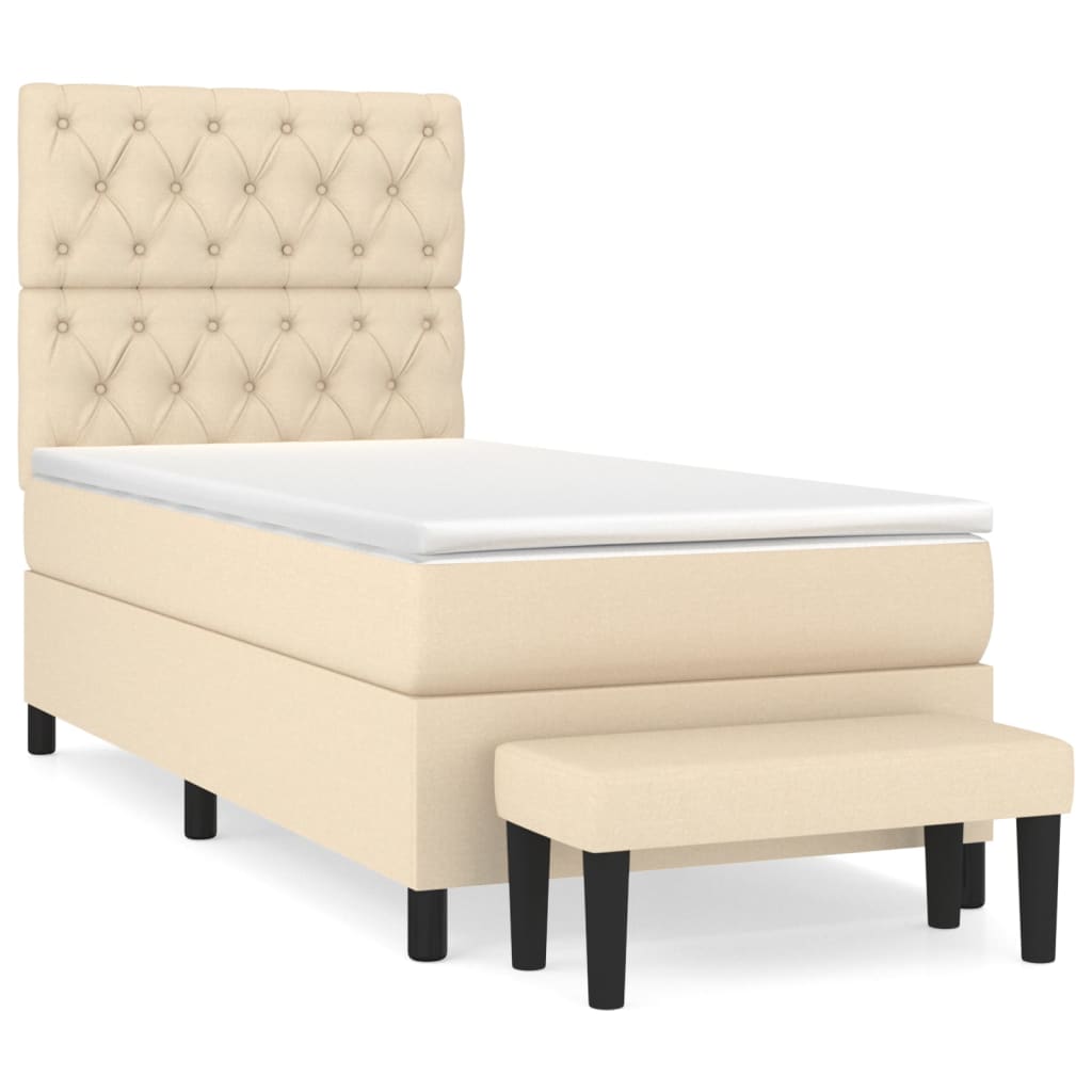 Sommier à lattes de lit avec matelas Crème 80x200 cm Tissu - XIOS