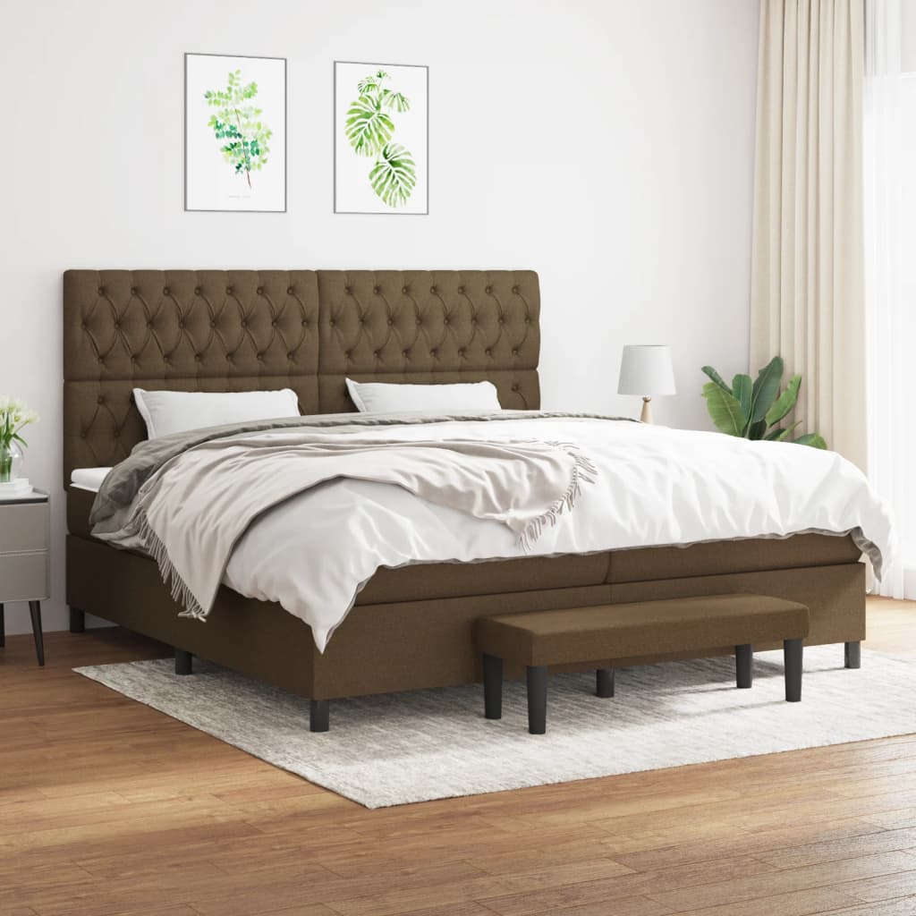 Sommier à lattes de lit avec matelas Marron foncé 200x200 cm - XIOS
