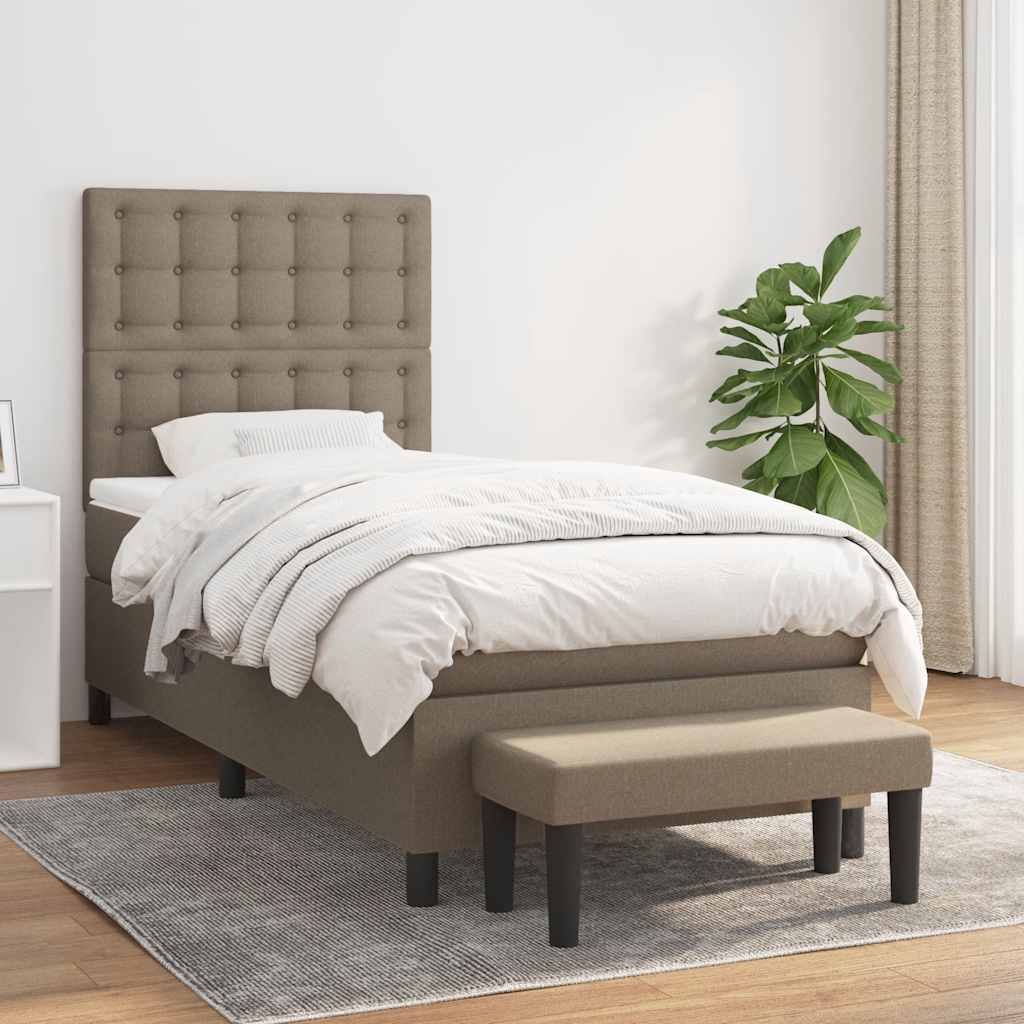 Sommier à lattes de lit avec matelas Taupe 80x200 cm Tissu - XIOS