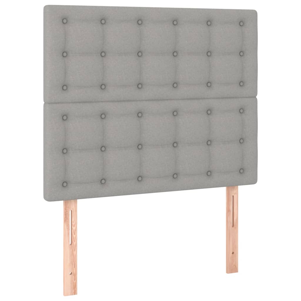 Sommier à lattes de lit et matelas Gris clair 90x190 cm Tissu - XIOS