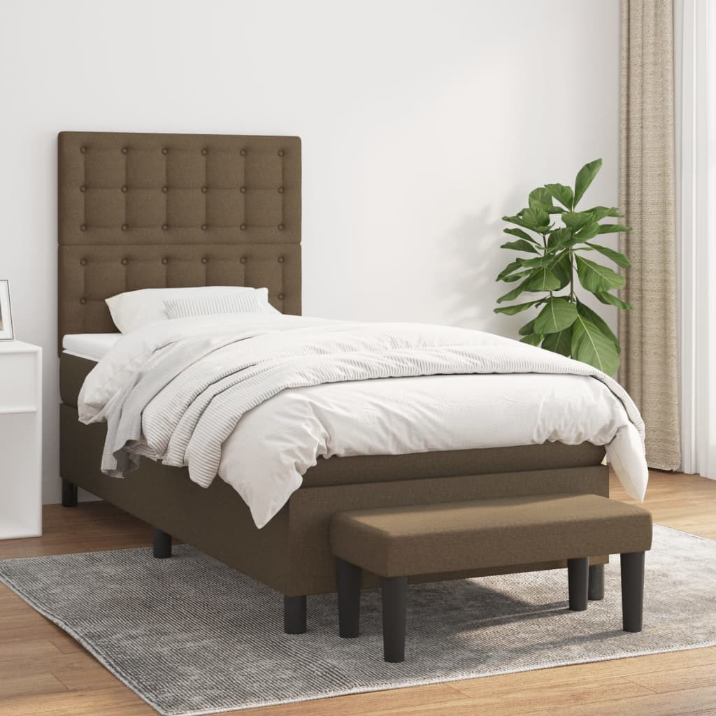 Sommier à lattes de lit avec matelas Marron foncé 90x200 cm - XIOS