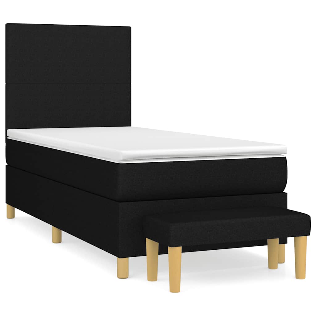 Sommier à lattes de lit avec matelas Noir 90x190 cm Tissu - XIOS