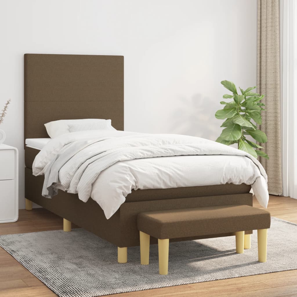 Sommier à lattes de lit avec matelas Marron foncé 90x200 cm - XIOS