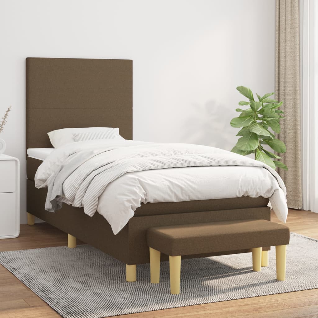 Sommier à lattes de lit avec matelas Marron foncé 100x200 cm - XIOS