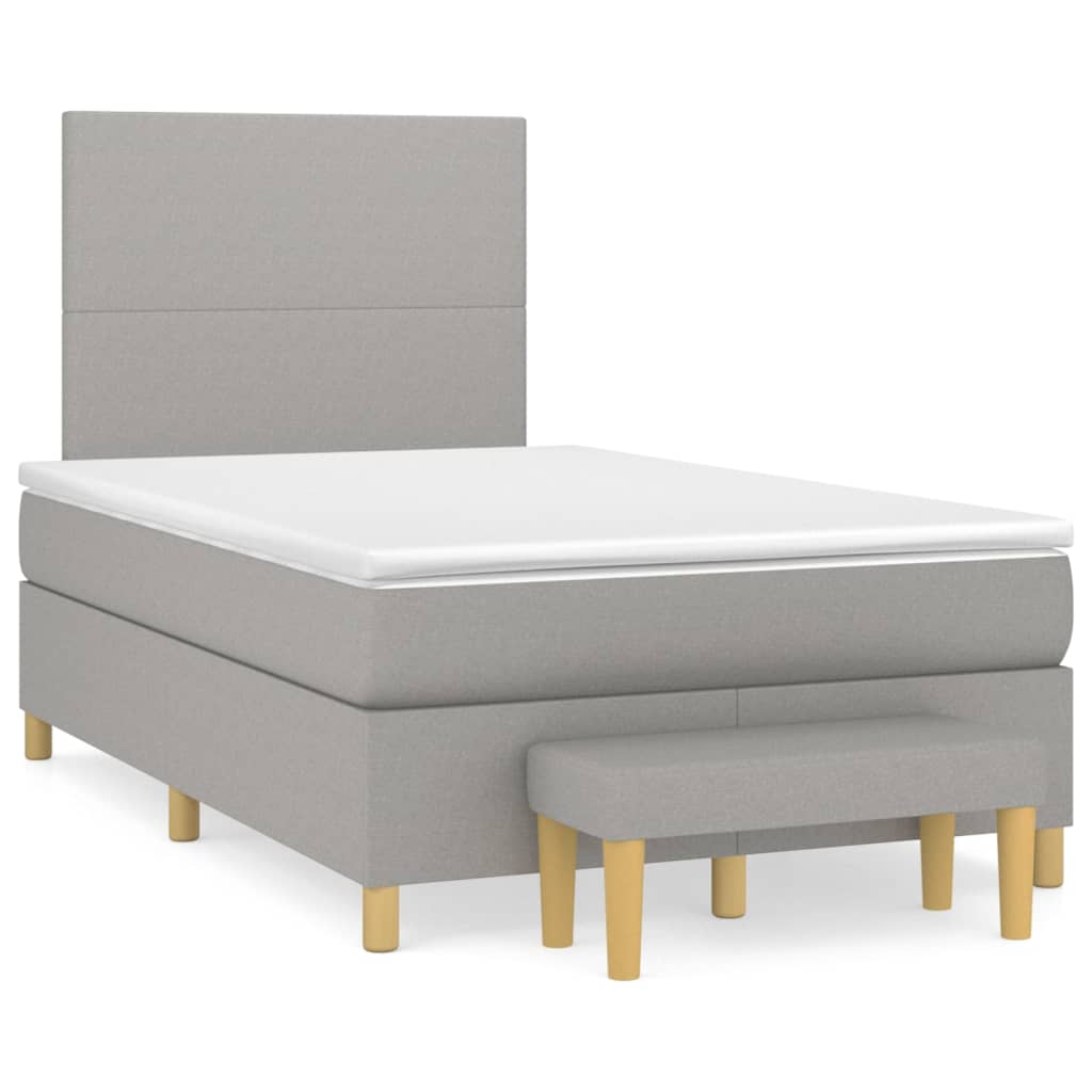 Sommier à lattes de lit avec matelas Gris clair 120x200cm Tissu - XIOS