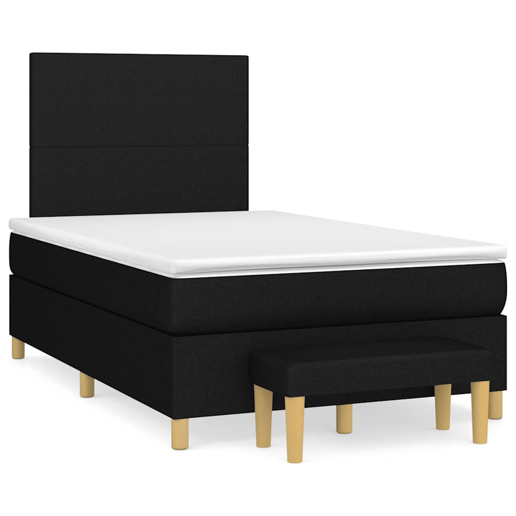 Sommier à lattes de lit avec matelas Noir 120x200 cm Tissu - XIOS