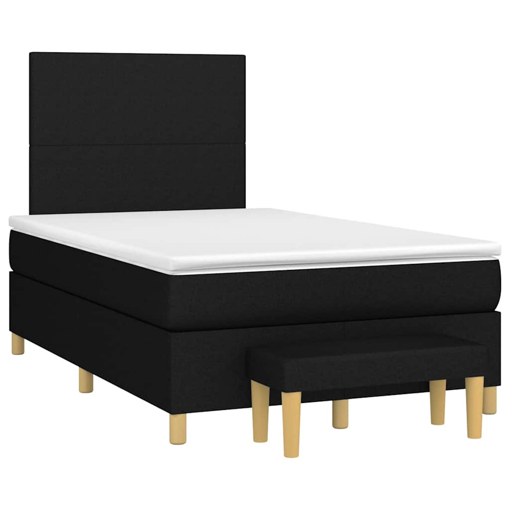 Sommier à lattes de lit avec matelas Noir 120x200 cm Tissu - XIOS