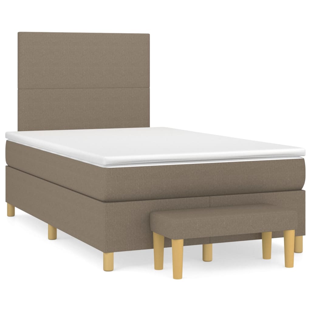 Sommier à lattes de lit avec matelas Taupe 120x200 cm Tissu - XIOS