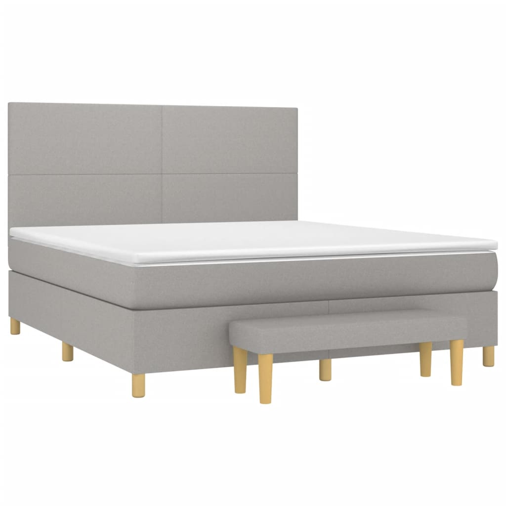 Sommier à lattes de lit avec matelas Gris clair 160x200cm Tissu - XIOS