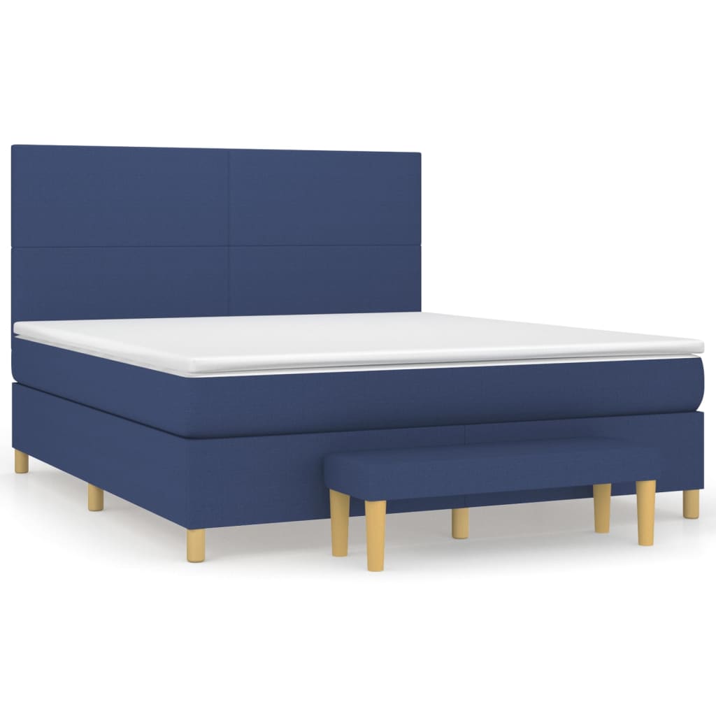Sommier à lattes de lit avec matelas Bleu 160x200 cm Tissu - XIOS