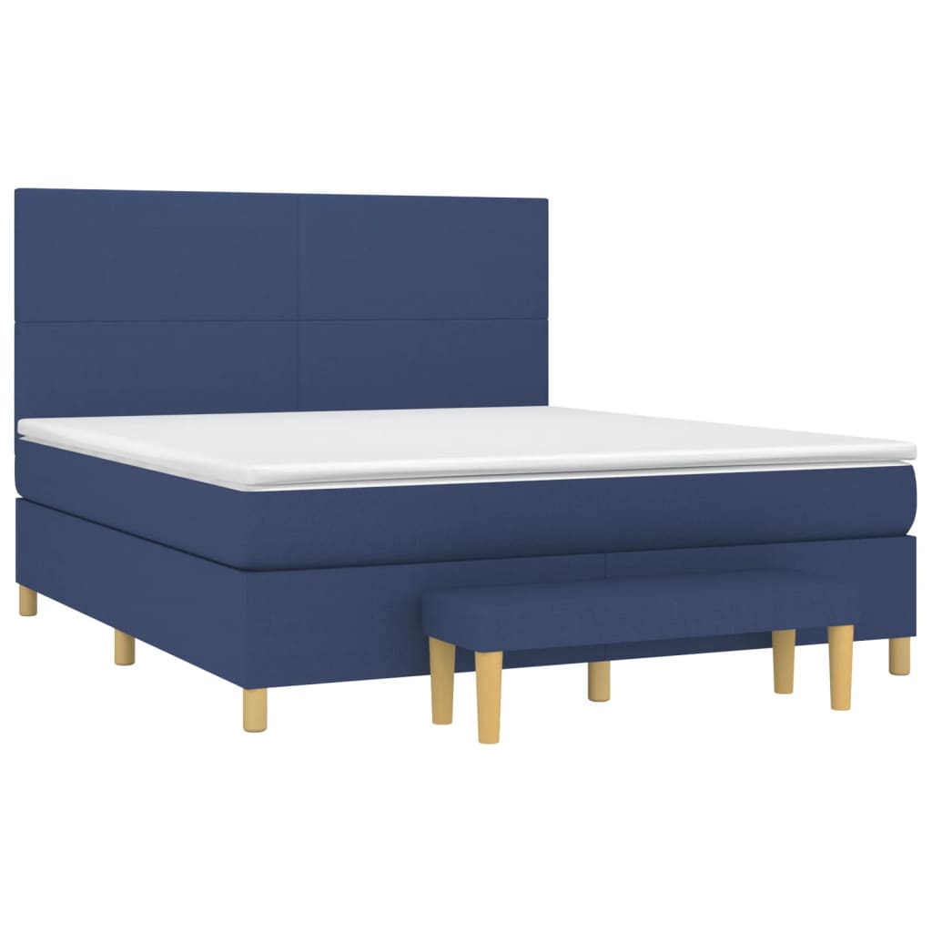 Sommier à lattes de lit avec matelas Bleu 160x200 cm Tissu - XIOS