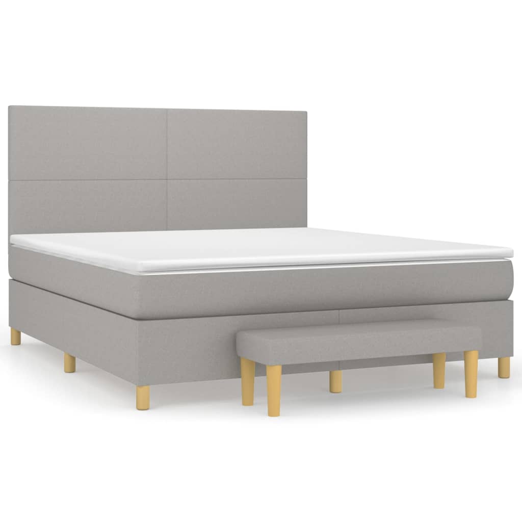 Sommier à lattes de lit avec matelas Gris clair 180x200cm Tissu - XIOS