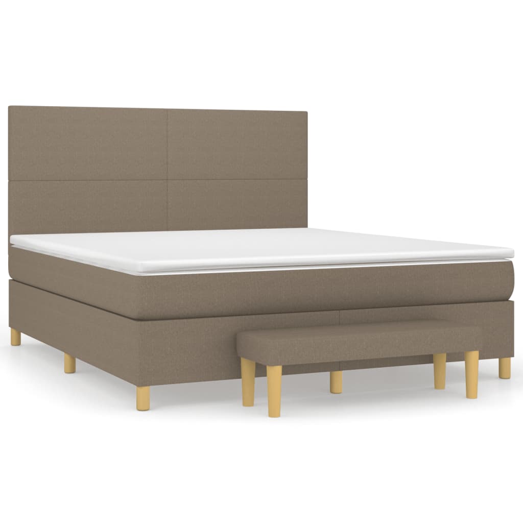 Sommier à lattes de lit avec matelas Taupe 180x200 cm Tissu - XIOS