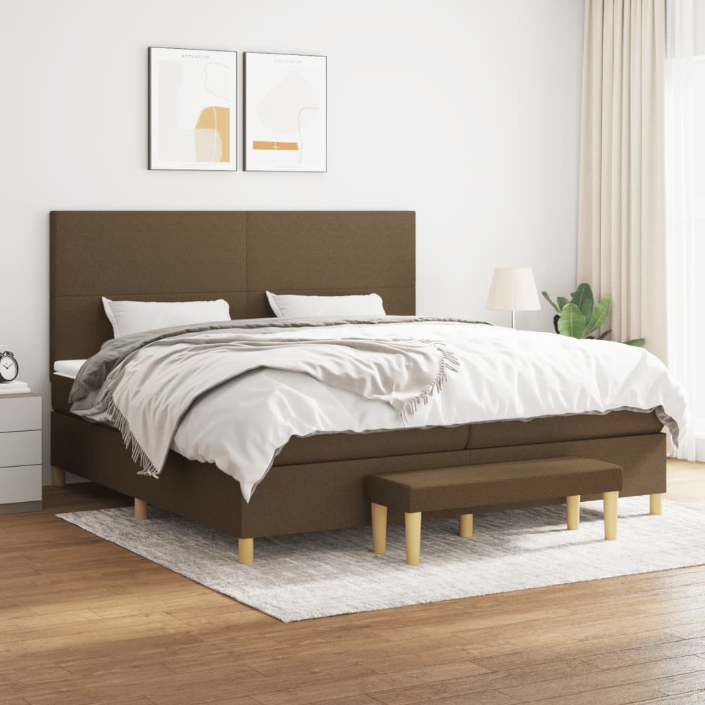 Sommier à lattes de lit avec matelas Marron foncé 200x200 cm - XIOS
