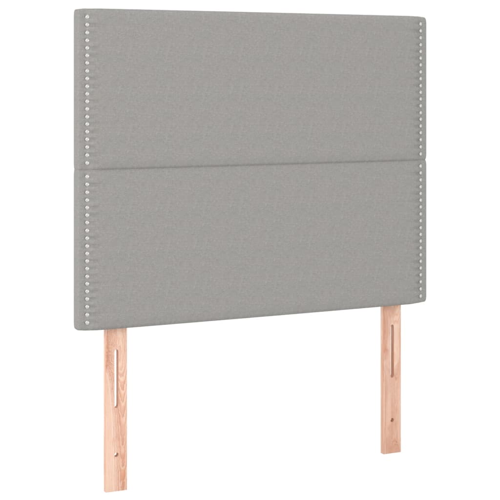 Sommier à lattes de lit et matelas Gris clair 90x190 cm Tissu - XIOS