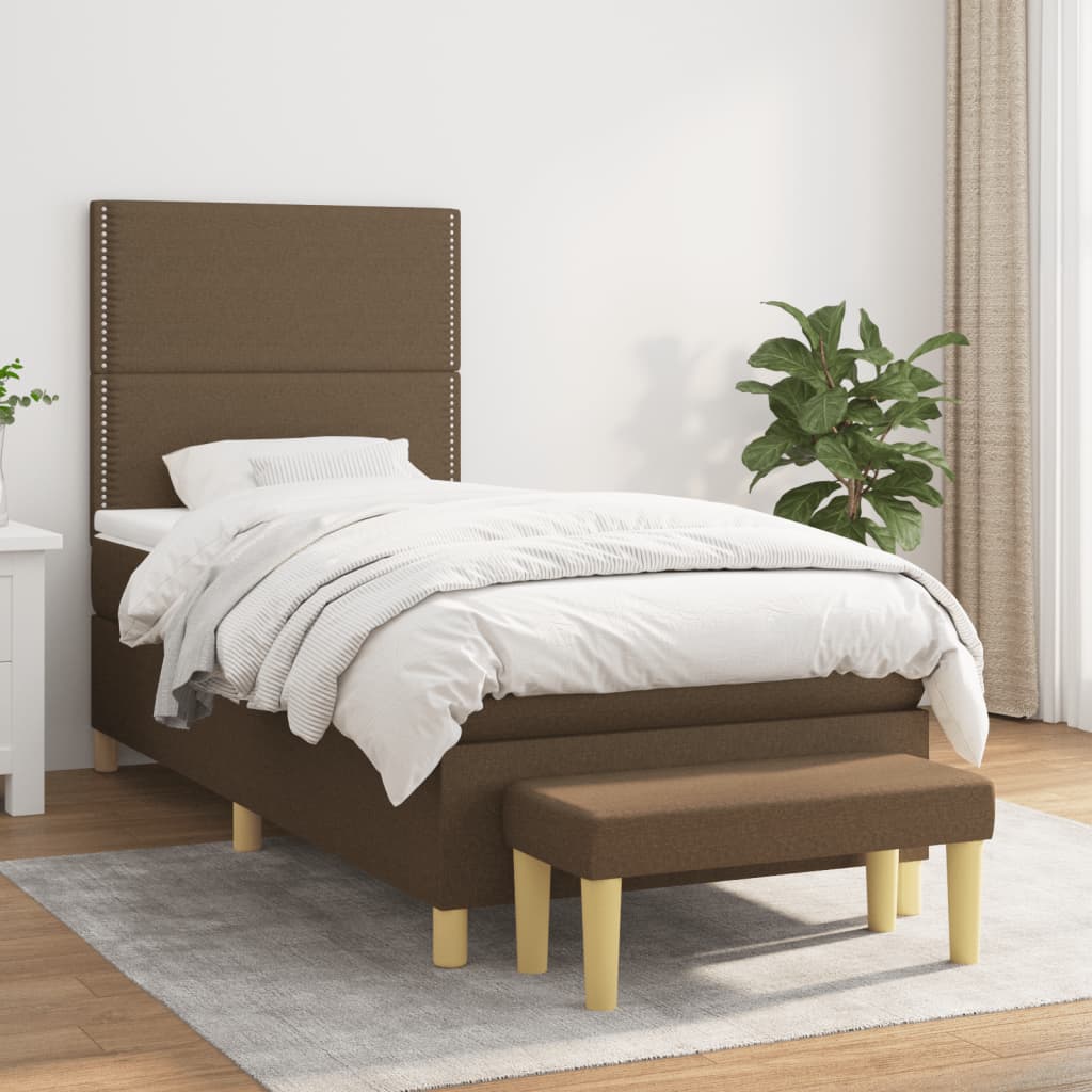 Sommier à lattes de lit avec matelas Marron foncé 90x200 cm - XIOS