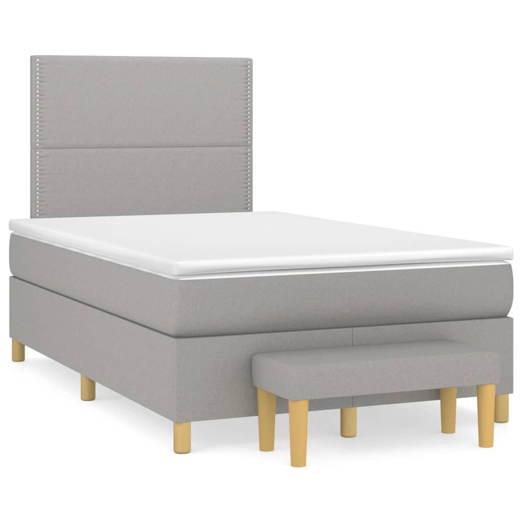 Sommier à lattes de lit avec matelas Gris clair 120x200cm Tissu - XIOS