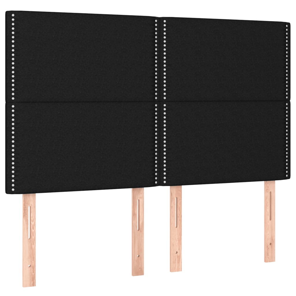 Sommier à lattes de lit avec matelas Noir 140x190 cm Tissu - XIOS