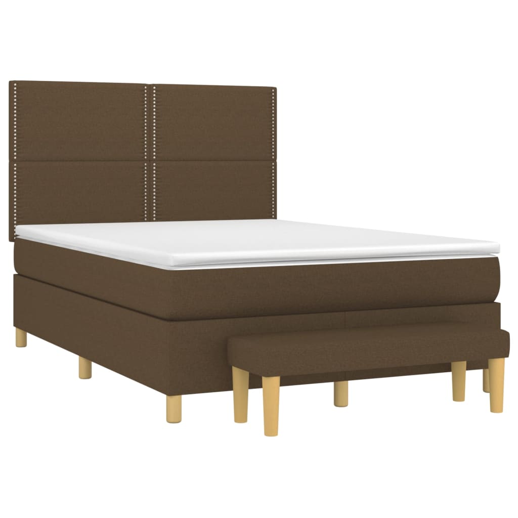 Sommier à lattes de lit avec matelas Marron foncé 140x190 cm - XIOS