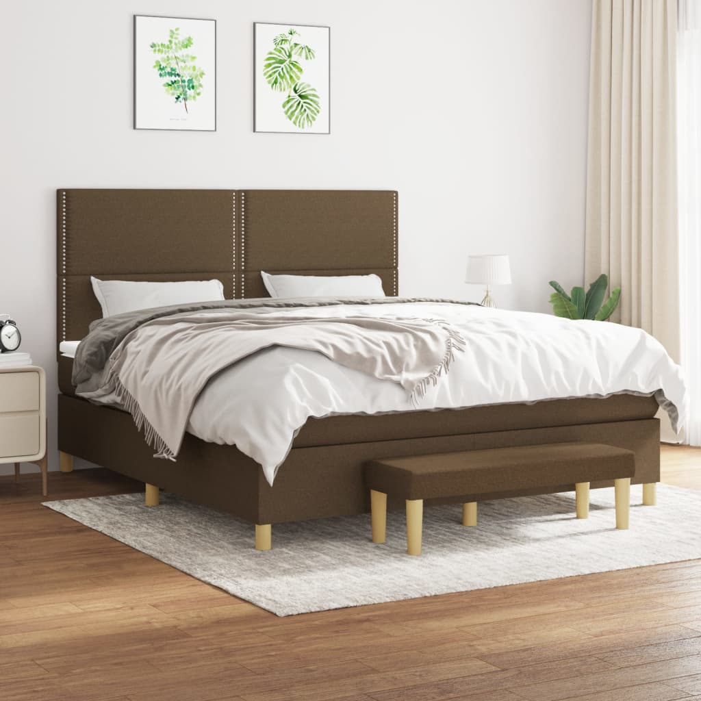 Sommier à lattes de lit avec matelas Marron foncé 180x200 cm - XIOS