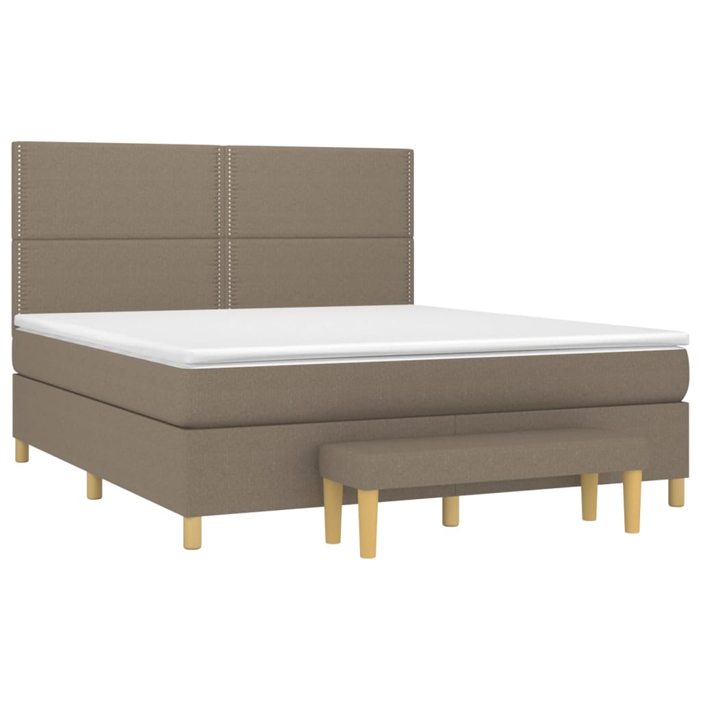 Sommier à lattes de lit avec matelas Taupe 180x200 cm Tissu - XIOS