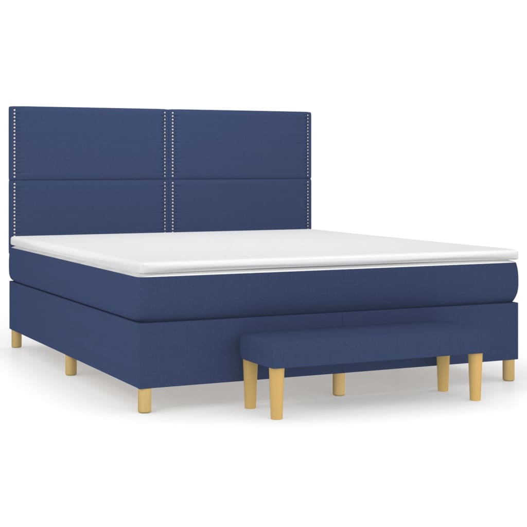 Sommier à lattes de lit avec matelas Bleu 180x200 cm Tissu - XIOS