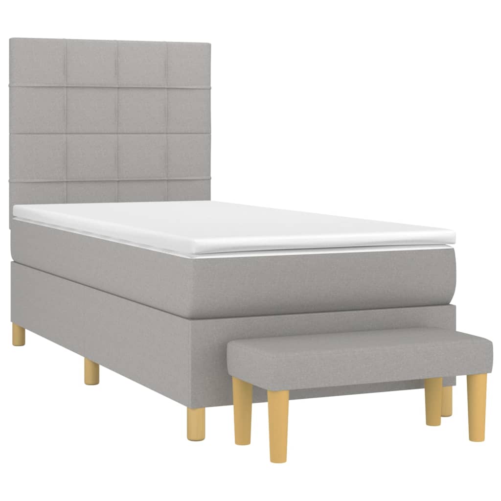 Sommier à lattes de lit avec matelas Gris clair 80x200 cm Tissu - XIOS