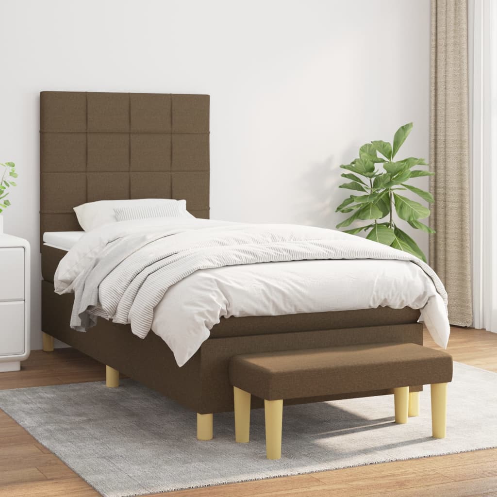 Sommier à lattes de lit avec matelas Marron foncé 100x200 cm - XIOS